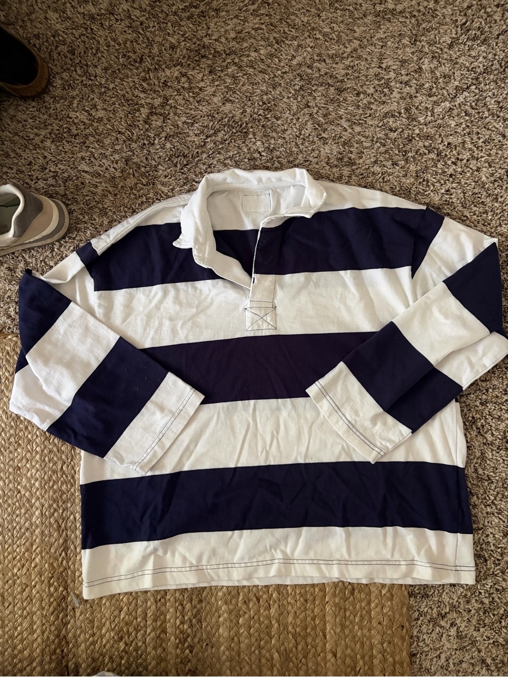 Daily Drills White/Navy Rugby Tee